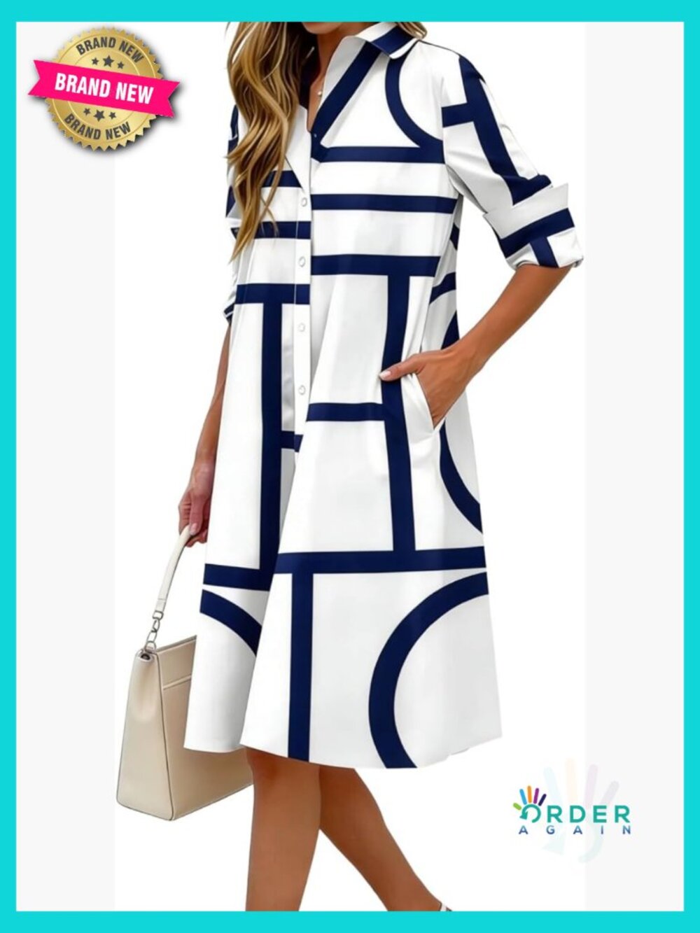 Long Sleeve Button Down Shirt Dress Midi Casual Elegant Beach Cover Up Duster